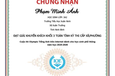 💕 Xin chúc mừng các em học sinh đã được vinh danh toàn tỉnh trong cuộc thi Olympic Tiếng Anh(IOE) cấp xã năm học 2025-2026.